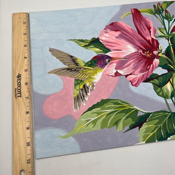 Flower Humming Bird Paint by Number Art Picture Handmade - Picture 6 of 7